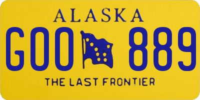 AK license plate GOO889