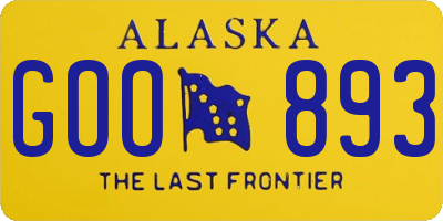 AK license plate GOO893