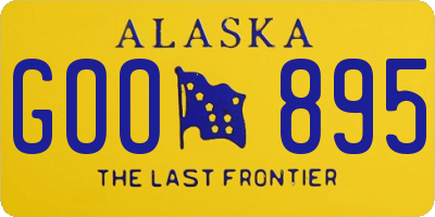 AK license plate GOO895