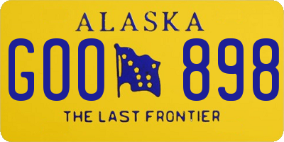 AK license plate GOO898