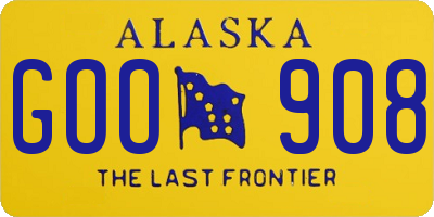 AK license plate GOO908