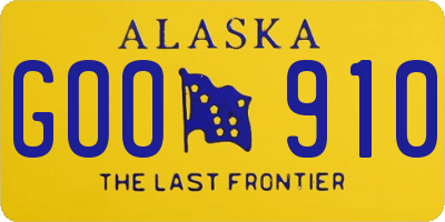 AK license plate GOO910