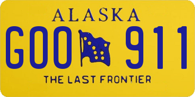 AK license plate GOO911