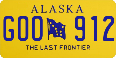 AK license plate GOO912