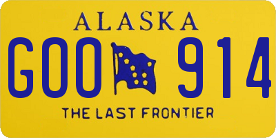 AK license plate GOO914