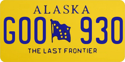 AK license plate GOO930