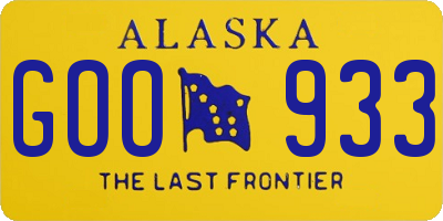 AK license plate GOO933