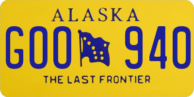 AK license plate GOO940