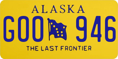 AK license plate GOO946