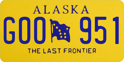 AK license plate GOO951