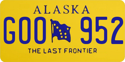 AK license plate GOO952