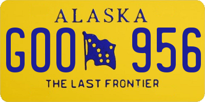 AK license plate GOO956
