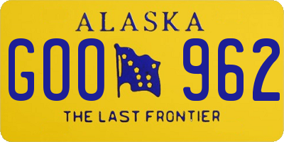 AK license plate GOO962