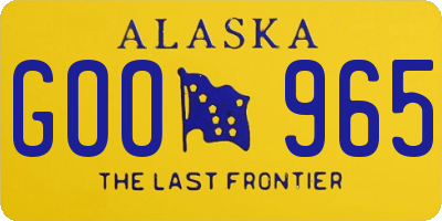 AK license plate GOO965