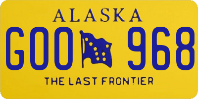 AK license plate GOO968
