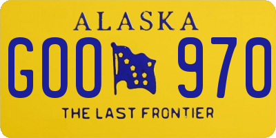 AK license plate GOO970