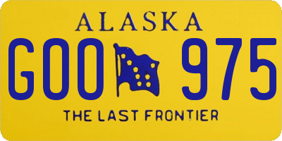 AK license plate GOO975