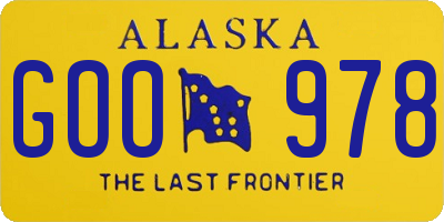 AK license plate GOO978