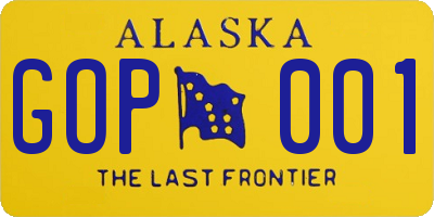 AK license plate GOP001