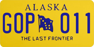 AK license plate GOP011