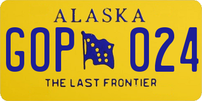 AK license plate GOP024