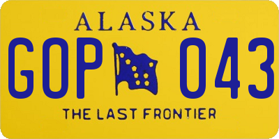 AK license plate GOP043