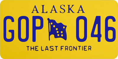AK license plate GOP046