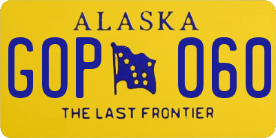 AK license plate GOP060