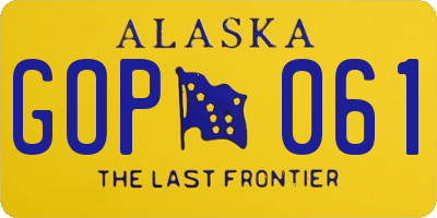 AK license plate GOP061