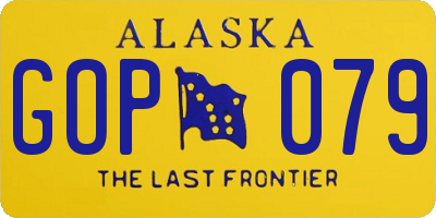 AK license plate GOP079