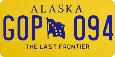AK license plate GOP094