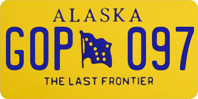 AK license plate GOP097