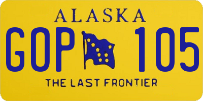 AK license plate GOP105