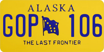 AK license plate GOP106