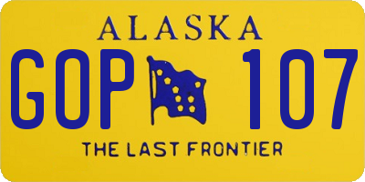 AK license plate GOP107