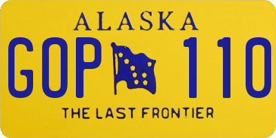 AK license plate GOP110