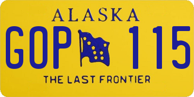 AK license plate GOP115