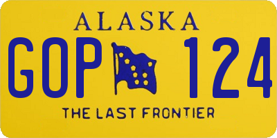 AK license plate GOP124