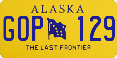 AK license plate GOP129