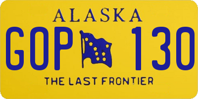 AK license plate GOP130