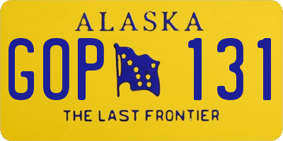 AK license plate GOP131