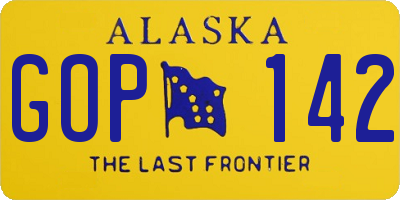 AK license plate GOP142