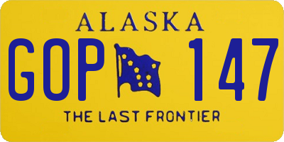 AK license plate GOP147