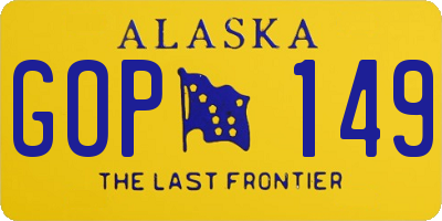 AK license plate GOP149