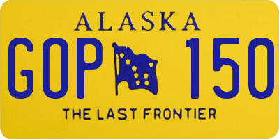AK license plate GOP150