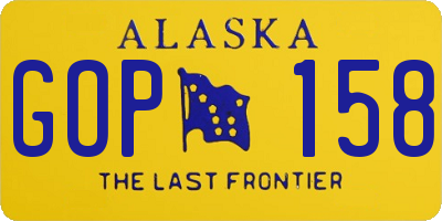 AK license plate GOP158