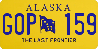 AK license plate GOP159