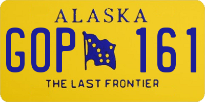AK license plate GOP161