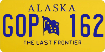 AK license plate GOP162
