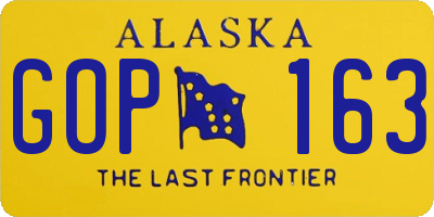 AK license plate GOP163